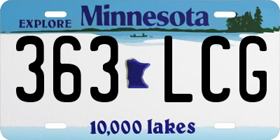 MN license plate 363LCG