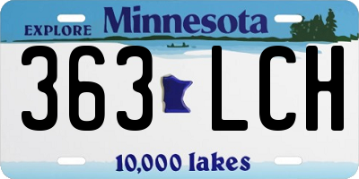 MN license plate 363LCH