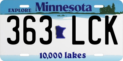 MN license plate 363LCK