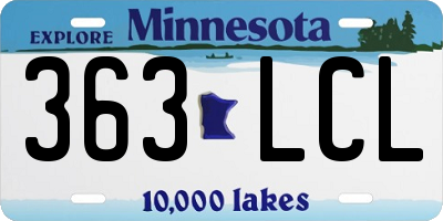 MN license plate 363LCL