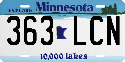 MN license plate 363LCN