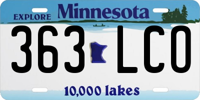 MN license plate 363LCO
