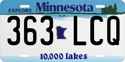 MN license plate 363LCQ