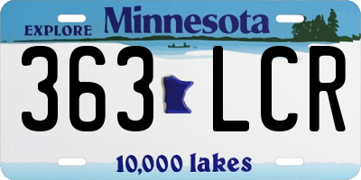 MN license plate 363LCR