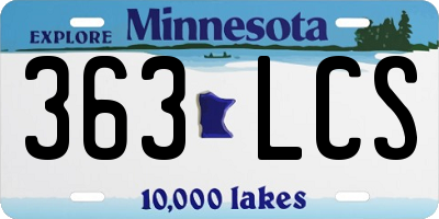 MN license plate 363LCS