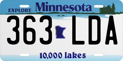 MN license plate 363LDA