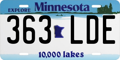 MN license plate 363LDE