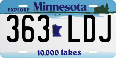 MN license plate 363LDJ