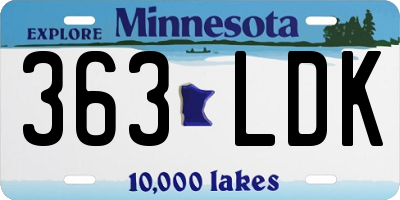 MN license plate 363LDK