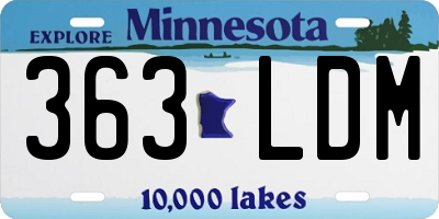 MN license plate 363LDM