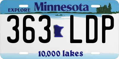 MN license plate 363LDP