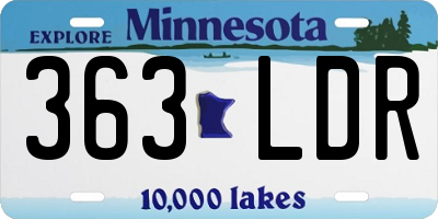 MN license plate 363LDR