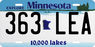 MN license plate 363LEA