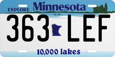 MN license plate 363LEF