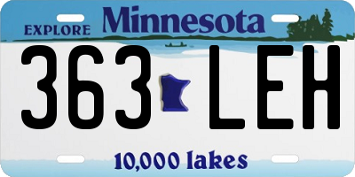 MN license plate 363LEH