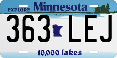 MN license plate 363LEJ