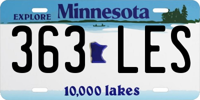 MN license plate 363LES