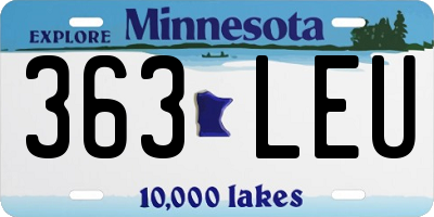MN license plate 363LEU