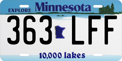 MN license plate 363LFF