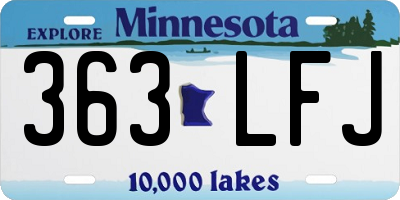 MN license plate 363LFJ