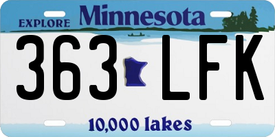 MN license plate 363LFK