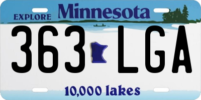 MN license plate 363LGA