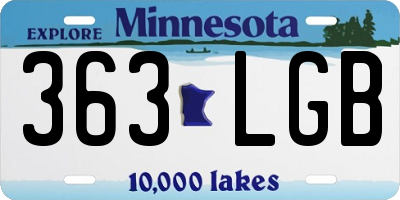 MN license plate 363LGB