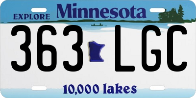 MN license plate 363LGC