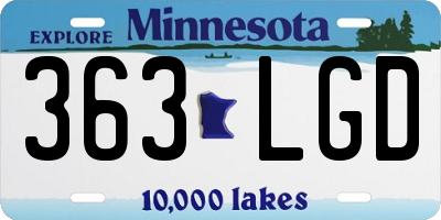 MN license plate 363LGD