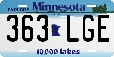 MN license plate 363LGE