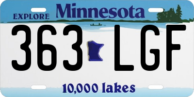 MN license plate 363LGF