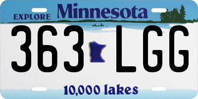 MN license plate 363LGG