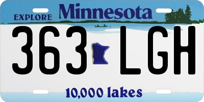MN license plate 363LGH