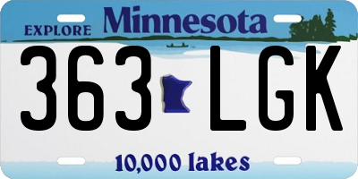 MN license plate 363LGK