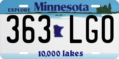 MN license plate 363LGO