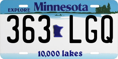 MN license plate 363LGQ