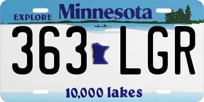 MN license plate 363LGR