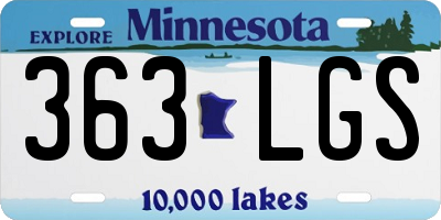 MN license plate 363LGS