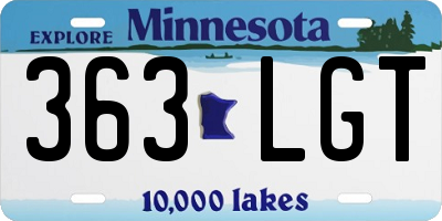 MN license plate 363LGT
