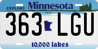 MN license plate 363LGU
