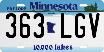 MN license plate 363LGV