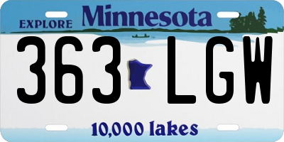 MN license plate 363LGW