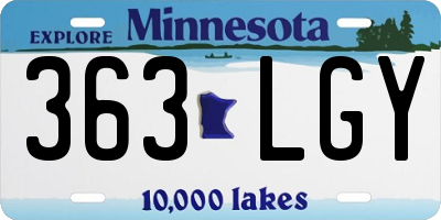 MN license plate 363LGY