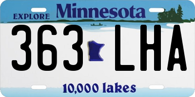 MN license plate 363LHA
