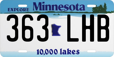 MN license plate 363LHB