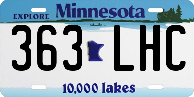 MN license plate 363LHC