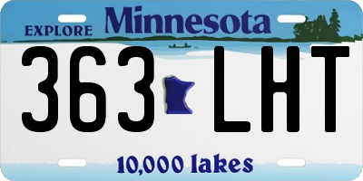 MN license plate 363LHT