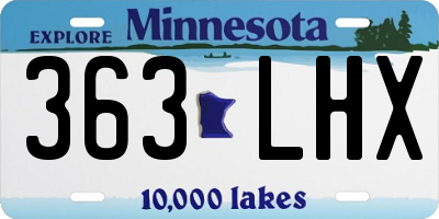 MN license plate 363LHX
