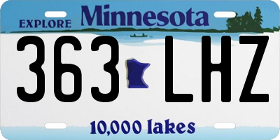 MN license plate 363LHZ