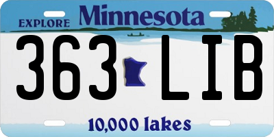MN license plate 363LIB